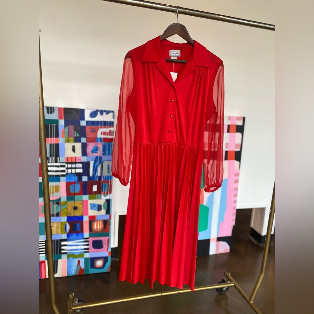 1970s vintage red party dress